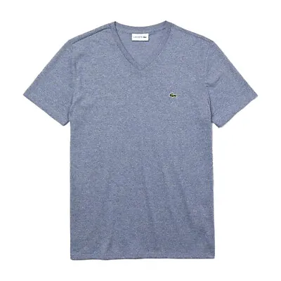 $59.95 • Buy Lacoste Authentic Pima Cotton Men's Light Indigo Blue V-Neck T-Shirt