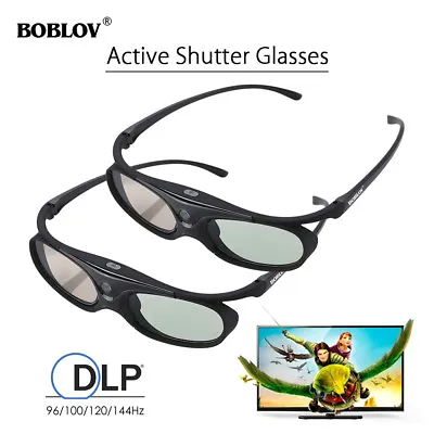 £31.79 • Buy 2pcs 3D Active Shutter Glasses DLP-Link For Home Projector Cinema  96-144Hz Kb