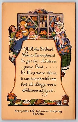 Advertising~Old Mother Hubbard Poem Metro Life Insurance Co~Vintage Postcard • $3.70