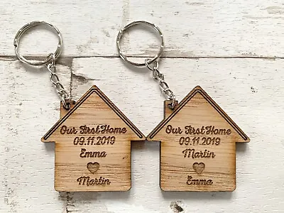 Keyrings Personalised 'Our First Home' ‘Our New Home’ Set X 2 Keyrings Couples  • £5.99