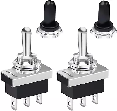 Mankk 2PCS Momentary Toggle Switch 12V 25A SPDT ON-Off-ON 3Pin 3 Position With • $14.29