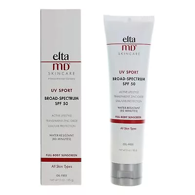 Elta MD UV Sport Broad Spectrum SPF 50 By Elta MD 3 Oz Body Sunscreen • $27.47