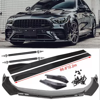 Carbon Fiber Front Bumper Lip Side Skirt/ Strut Rods For Mercedes-Benz W211 • $149.99