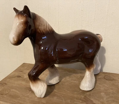 £17.99 • Buy Large Ceramic Shire Horse / Clydesdale Ornament Horse Figurine