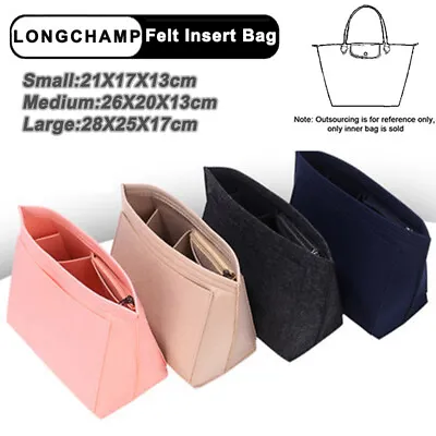 Travel Organiser Handbag Felt Bag Tote Insert Liner Tidy Purse Cosmetic Pouches • £5.45