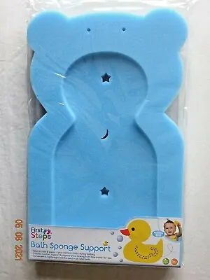 Kids Boy New Born Baby Bath Support Foam Bear Bathing Mat Safety Sponge Blue • £9.98