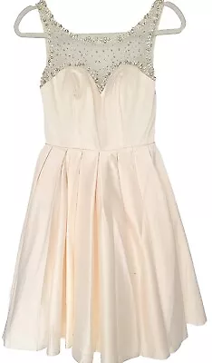 Sherri Hill Ivory Sheer Sweetheart Neck Embellished Dress  Sleeveless Prom Sz 0 • $50