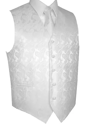 XS-6XL Men's Paisley Formal Tuxedo Vest Tie & Hankie Set. Wedding Prom Cruise • $22.95