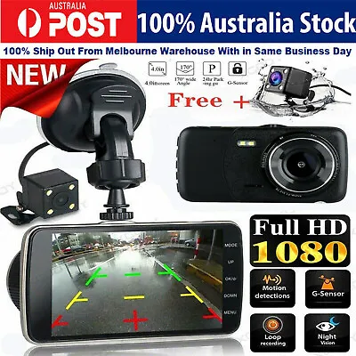 $59.96 • Buy HD 1080P Car Dash Camera Recorder LCD Dual Lens DVR Front And Rear Reverse Cam