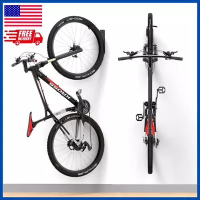 2 Pack Bike Rack Swivel Bike Rack Swing 90 Degrees Vertical Bike Hook Indoor • $26.82