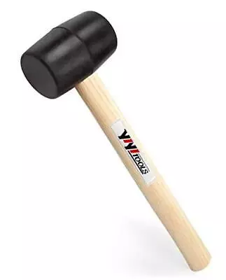  YY-2-005 Rubber Mallet Hammer With Wood Handle–8-oz Black 8 Oz • $12.95