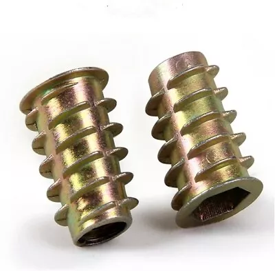 £1.49 • Buy Threaded Wood Insert Nuts M4 M5 M6 M8 M10 Hex Drive Screw Fixings Type D