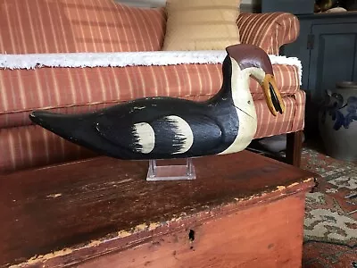 Old Vintage Coastal Maine Hooded Merganser Duck Decoy W/ Mussel In Mouth • $395