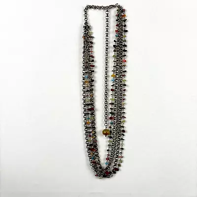 Womens Rock And Glass Multi Strand Necklace 16in Unbranded • $9.99