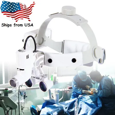 3.5X-420 Medical Surgical Dental Binocular Loupes Headband LED Headlight • $69.95