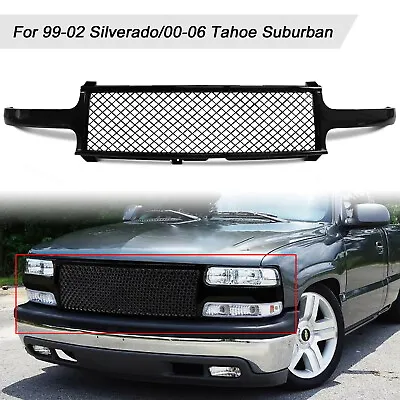 Black Mesh Style Front Grille For 1999-2002 Silverado 2000-2006 Tahoe Suburban • $66.18
