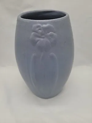 Zanesville 1930s Floral Arts And Crafts Stoneware Vase Matte Lavender #101 • $80