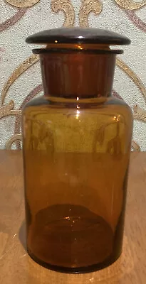 £12.95 • Buy Vintage Brown Amber Glass Chemist Apothecary Bottle With Stopper Belgium  Or DE