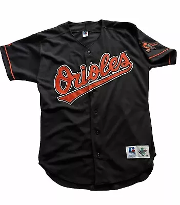 Baltimore Orioles Authentic Jersey Black Alt Russell Athletic Vintage Sz 44 • $65