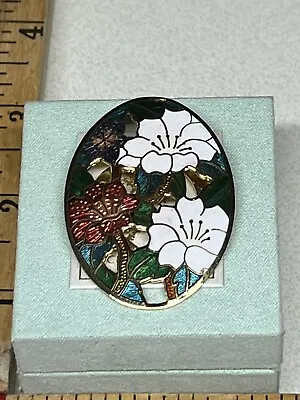 Vintage Scarf Clip/Pendant Cloisonné Enamel￼ • $5