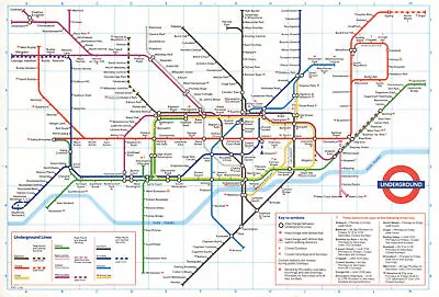 LONDON UNDERGROUND Tube Plan Map. Heathrow Terminal 4 Complete. #1 1986 • £18