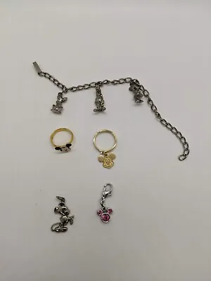 Disney Jewelry Lot Of 5 Children's Charm Bracelet Rings Mickey Mouse • $19