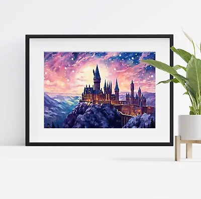 Harry Potter Hogwarts At Night Stretched Canvas Or Unframed Poster Art More Size • £12.99