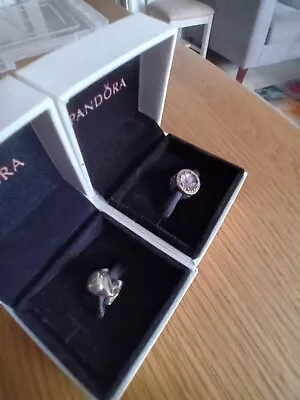 Pandora Dolphin Charm AND Pandora Pink CZ Charm. Boxed. • £15