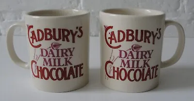 £9.99 • Buy Vintage Staffordshire Cadbury's DAIRY MILK Chocolate Mugs X 2 •● 
