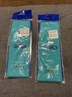FC Barcelona Medias Socks Color Turquoise/Aqua Sz T/2 Made In Spain-Espana X37P • $19.99