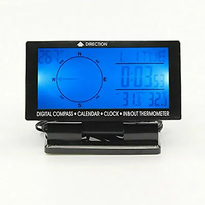 In-Car 3.9  Digital Compass LCD Display Blue LED With Clock Thermometer Calendar • $25.54