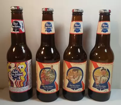 Vintage Pabst Blue Ribbon Beer Bottles American Traditions Empty Lot Of 4 • $25