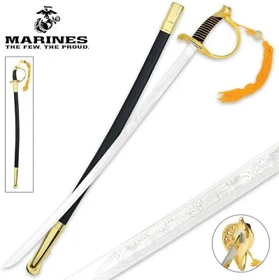 39  Military Ceremonial NCO Marines Corps Dress Saber Sword USMC Gold Scabbard • $64.99