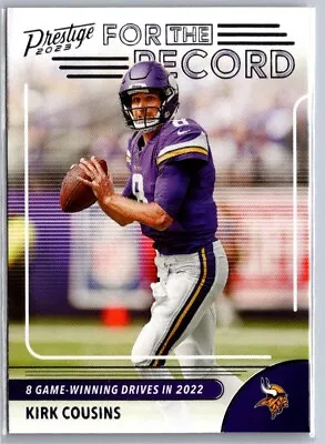 Kirk Cousins 2023 Panini Prestige For The Record Minnesota Vikings #4 • $1.29