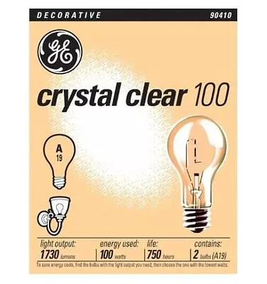 4- NEW GE 100 Watt 100w 97489 100w Crystal Clear A19 Light Bulbs • $46