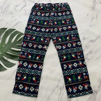 $27.99 • Buy Hanna Andersson Womens Pajama Pants Size S Blue Red Gnomes Nordic Holiday Pjs