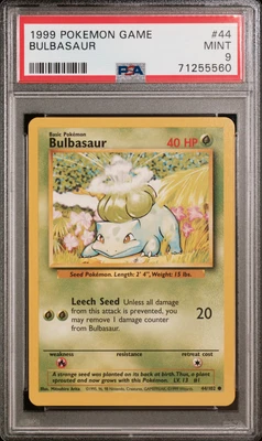 $24.99 • Buy PSA 9 MINT Bulbasaur 44/102 Base Set Unlimited WOTC Vintage Pokemon Card