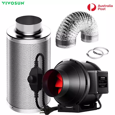 VIVOSUN 4  6  8  Grow Tent Inline Duct Fan Kit Carbon Filter Ventilation System • $170.99