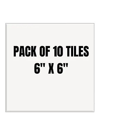 Kai 6  X 6  White Ceramic White Gloss Tiles Bathroom Kitchen Pack 10 - 150mm • £9.99