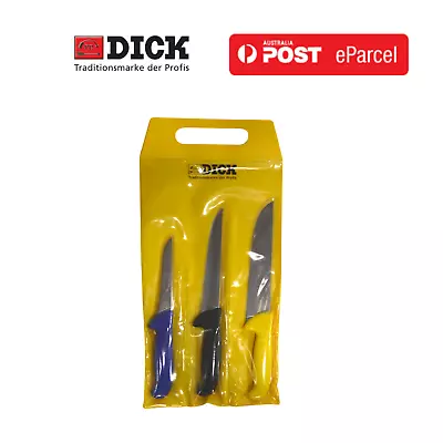 F. Dick 8257000 3-Piece Butchers Chefs Knife Set Pouch Ergogrip Germany  • $125