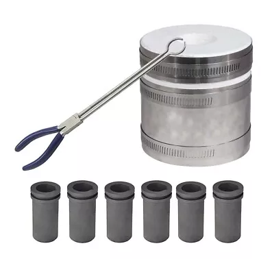 $214.95 • Buy Mini PRO Kiln Propane Melting Gold Silver Furnace Tongs Grooved Crucibles Lot