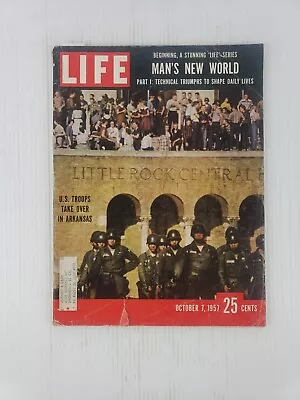 Life Magazine October 7 1957; Man's New World U.S. Troops In Arkansas NATO • $14.95