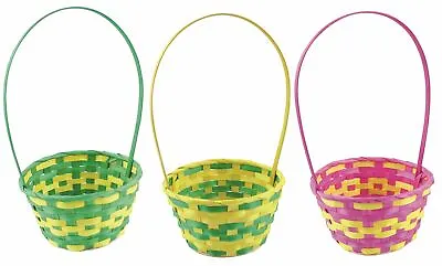 £4.99 • Buy Wicker Basket Kid Child Party Flower Craft Easter Egg Hunt New Born Gift Basket