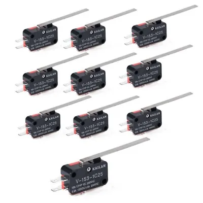 10pcs Limit Micro Switch Long Straight Hinge Lever Type SPDT V-153-1C25 • $9.55
