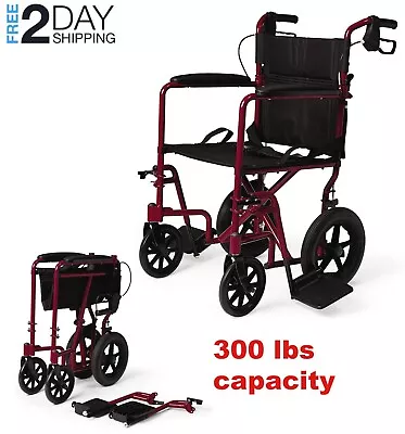 WIDE SEAT Wheelchair Lightweight Folding Drive Wheelchairs Handbrakes For SAFETY • $244.83