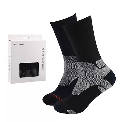 2 Pairs High Quality Merino Wool Men's Hiking Socks Size UK 7-11/ Europe 40-46 • £12.99