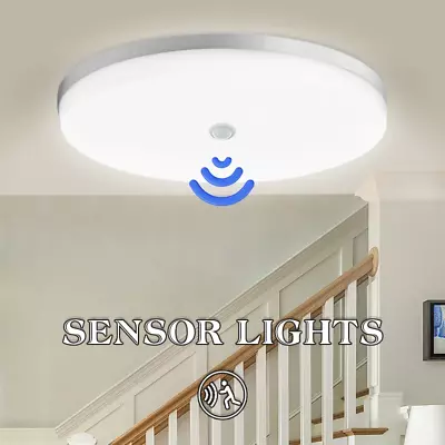 LED Ceiling Light PIR Motion Sensor Light Bathroom Kitchen Living Room Wall Lamp • £11.90