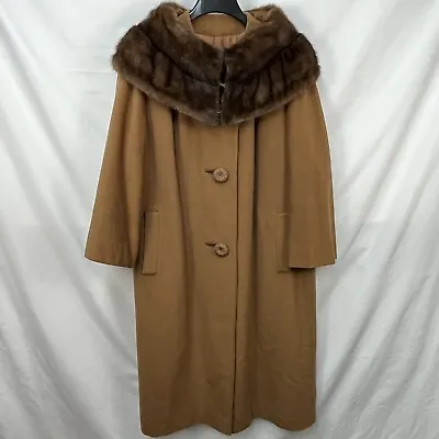 Vintage Neiman Marcus Vicuna Long Coat With Mink Collar • $3499.99