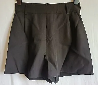 Smart Plain Black Tailored Shorts- High Thigh Size 14 Missguided New W/ Tag • £10.40