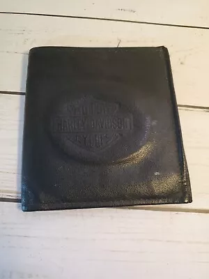 VTG Harley Davidson Men's Bifold Black Leather Wallet Made In USA  • $12.99